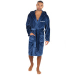 Load image into Gallery viewer, Mens hooded plush personalised dressing gown