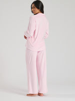 Load image into Gallery viewer, Ladies personalised velour long personalised pyjama set
