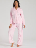 Load image into Gallery viewer, Ladies personalised velour long personalised pyjama set