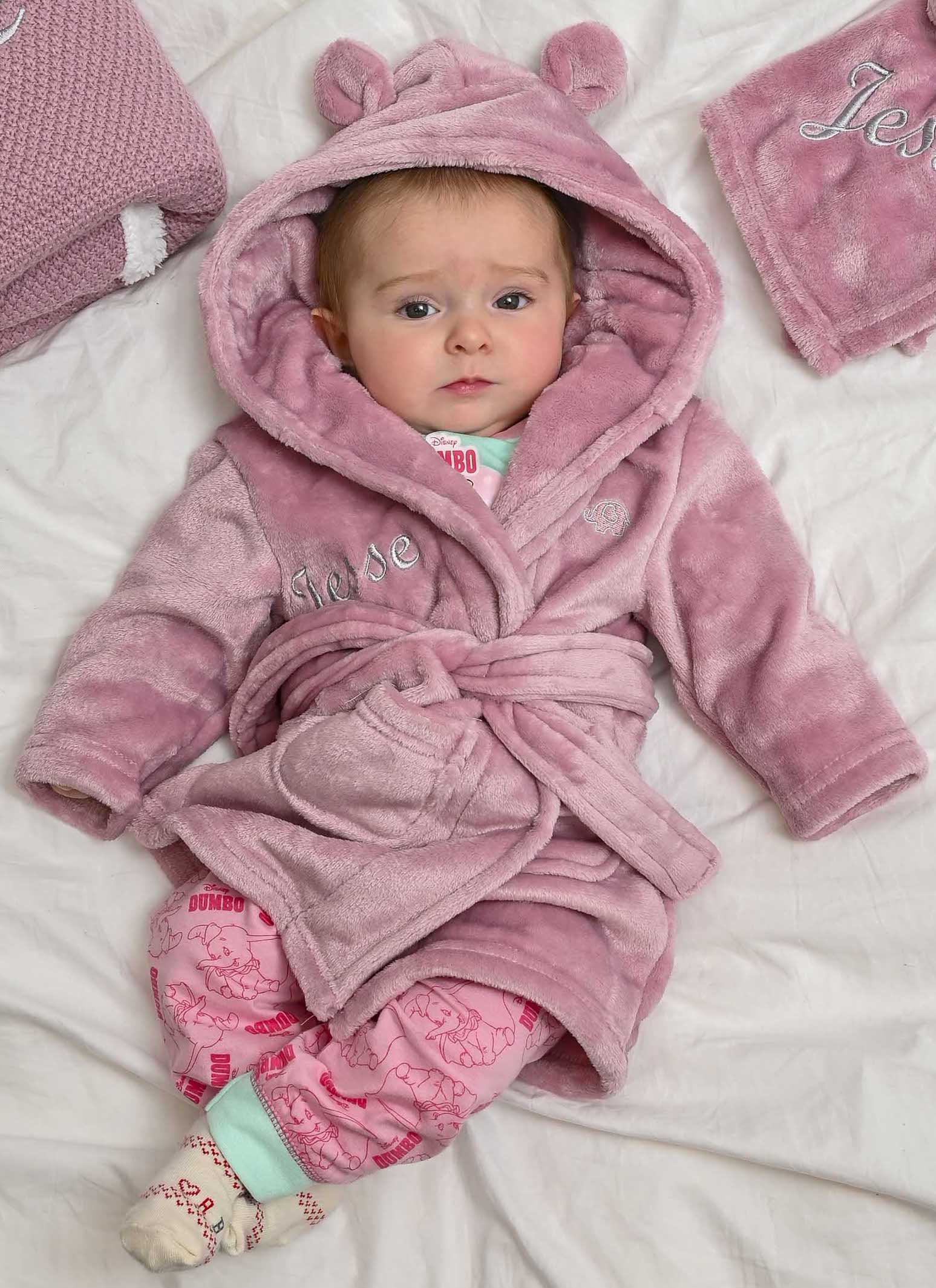 Babies Personalised Hooded Dusky Pink Elephant Embroidery Dressing Gown for 12-18 Months Baby Girls Babies Personalised Hooded Dusky Pink Elephant Embroidery Dressing Gown for 12-18 Months Baby Girls