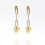 Load image into Gallery viewer, Womens chain drop heart personalised earring