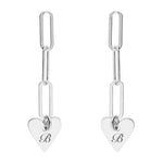 Load image into Gallery viewer, Womens chain drop heart personalised earring