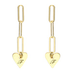 Load image into Gallery viewer, Womens chain drop heart personalised earring