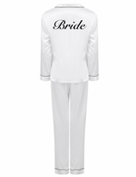Load image into Gallery viewer, Lulabay ladies personalised satin long bridal pyjama set