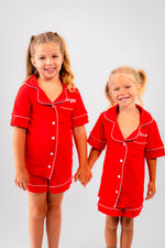 Load image into Gallery viewer, Boys short jersey personalised pyjamas sets