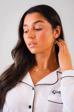 Load image into Gallery viewer, Womens chain drop heart personalised earring