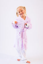Load image into Gallery viewer, Lulabay girls personalised hooded dressing gown