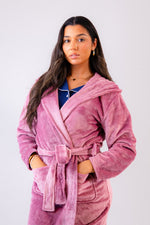 Load image into Gallery viewer, Ladies plush fleece personalised dressing gown
