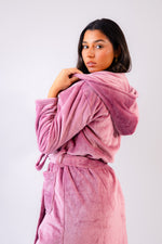 Load image into Gallery viewer, Ladies plush fleece personalised dressing gown