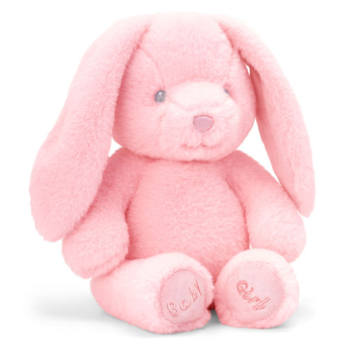 Light Pink Easter bunny teddy bear, super soft plush fabric in Light Pink colour with your little ones name personalised on the ear- this will be embroidered. 
