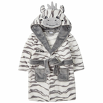 Load image into Gallery viewer, Babies personalised Zebra hooded dressing gown