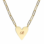 Load image into Gallery viewer, Womens chain heart pendant personalised necklace
