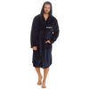 This mens plush dressing gown in Navy is super soft and plush, perfect for keeping you warm on a cold day. Complete with a hood to the back, pockets on either side and a tie around the waist. The perfect item for a gift as this can be personalised in any name of your choice and you can choose the thread colour. This will be embroidered.