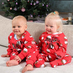 Load image into Gallery viewer, Babies unisex personalised family christmas BABY PUD sleepsuit