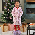 Load image into Gallery viewer, Lulabay girls personalised unicorn print hooded dressing gown