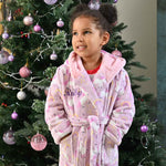 Load image into Gallery viewer, Lulabay girls personalised unicorn print hooded dressing gown