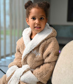 Load image into Gallery viewer, Kids unisex personalised Teddy Bear hooded Borg dressing gown