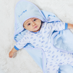 Load image into Gallery viewer, Babies personalised plain hooded towel/robe