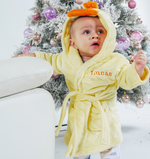 Load image into Gallery viewer, Babies personalised Duck hooded dressing gown