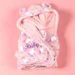 Load image into Gallery viewer, Lulabay girls personalised unicorn print hooded dressing gown