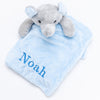 Babies personalised elephant comforter Light Blue