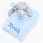 Babies personalised elephant comforter Light Blue