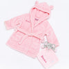 Babies unisex personalised dressing gown and elephant comforter gift set