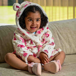 Load image into Gallery viewer, Lulabay baby girls personalised fairy print hooded dressing gown