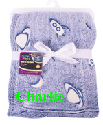 Load image into Gallery viewer, Baby boys personalised space glow in the dark blanket throw