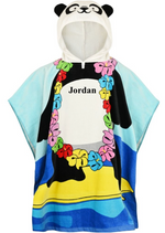 Load image into Gallery viewer, Kids personalised panda hooded towel