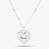 personalised engraved heart necklace | engraved sterling silver heart pendant | personalised heart necklace for women | custom engraved heart necklace