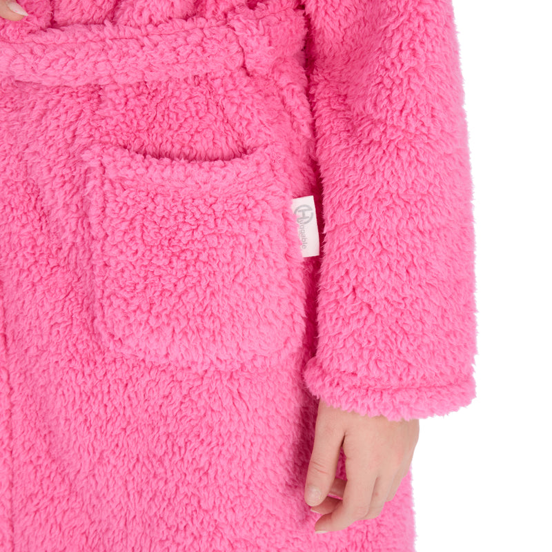girls premium personalised dressing gown | personalised premium hooded dressing gown for girls | girls luxury fleece robe | embroidered girls dressing gown