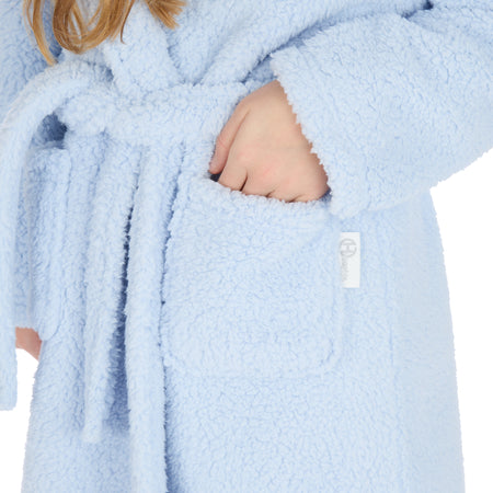 girls premium personalised dressing gown | personalised premium hooded dressing gown for girls | girls luxury fleece robe | embroidered girls dressing gown