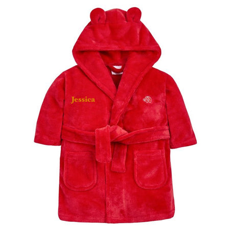 Babies hooded personalised dressing gowns