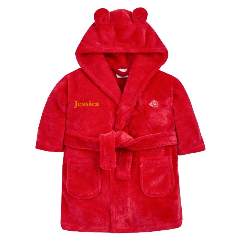 Baby hooded personalised dressing gown