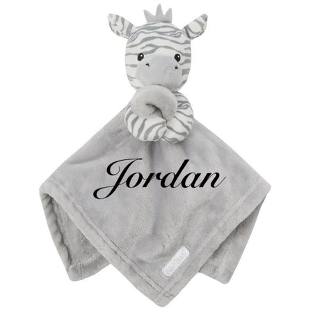 baby personalised zebra comforter | personalised zebra comfort blanket | embroidered zebra comforter for baby | soft zebra comfort toy