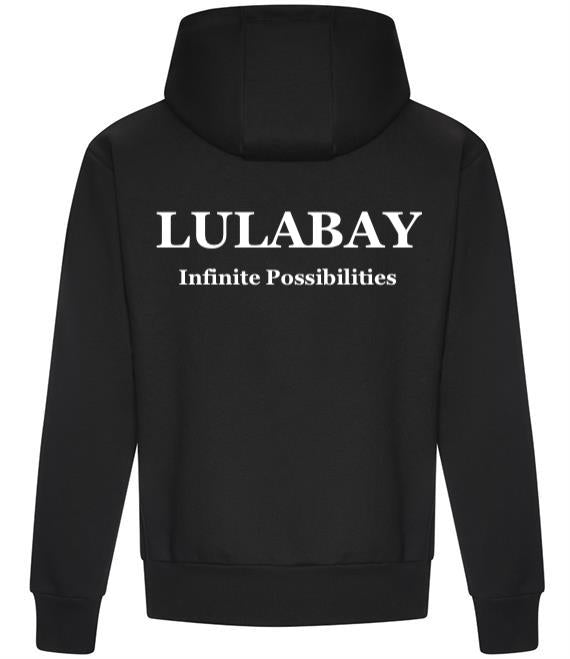 Lulabay luxury branded hoodie | oversized branded hoodie for women | luxury flock logo hoodie