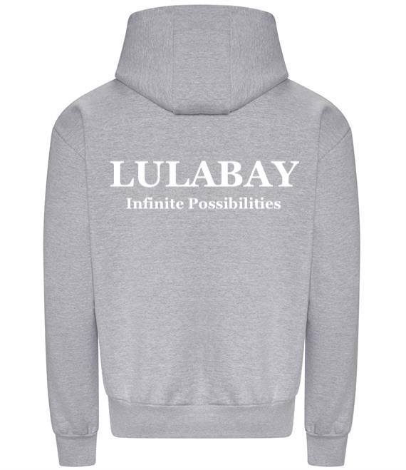 Lulabay luxury branded hoodie | oversized branded hoodie for women | luxury flock logo hoodie