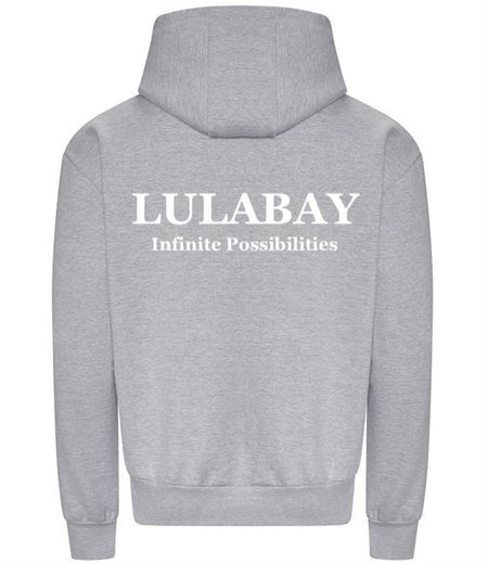 Lulabay luxury branded hoodie | oversized branded hoodie for women | luxury flock logo hoodie