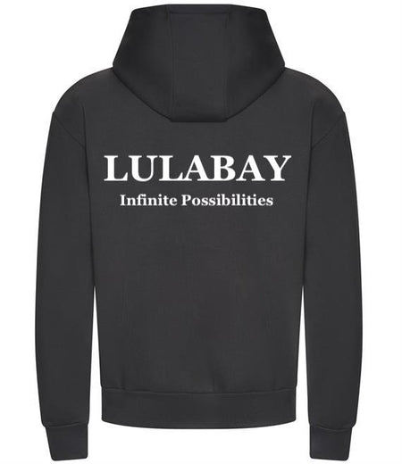 Lulabay luxury branded hoodie | oversized branded hoodie for women | luxury flock logo hoodie