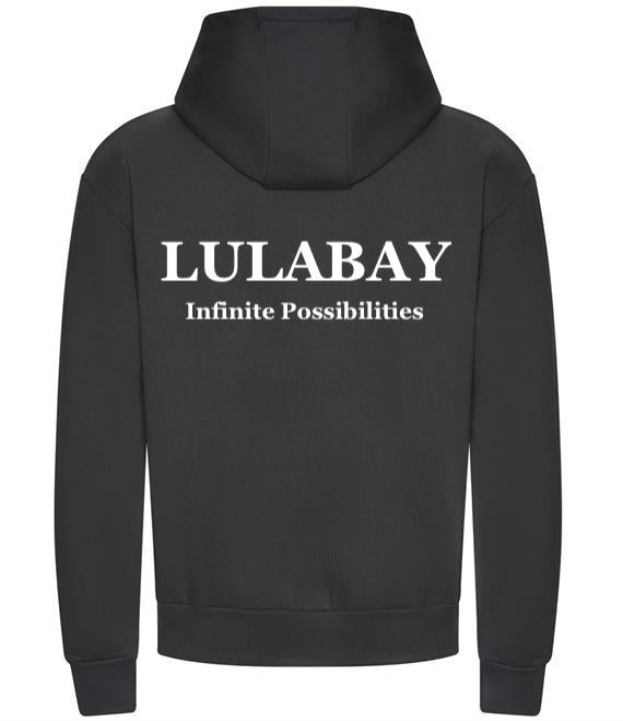 Lulabay luxury branded hoodie | oversized branded hoodie for women | luxury flock logo hoodie