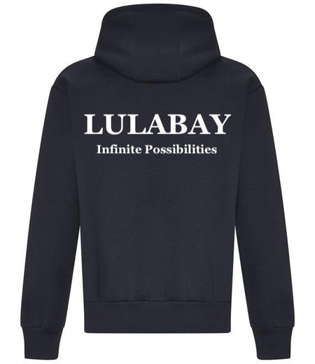 Lulabay luxury branded hoodie | oversized branded hoodie for women | luxury flock logo hoodie