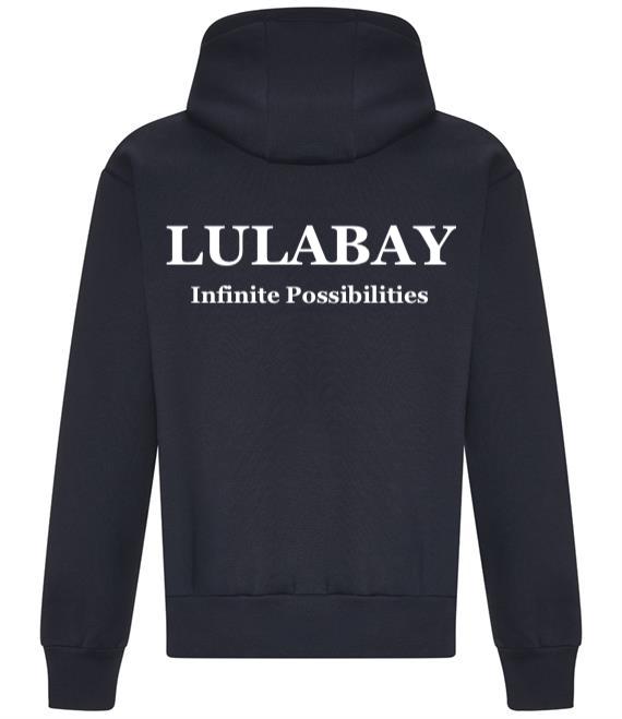 Lulabay luxury branded hoodie | oversized branded hoodie for women | luxury flock logo hoodie