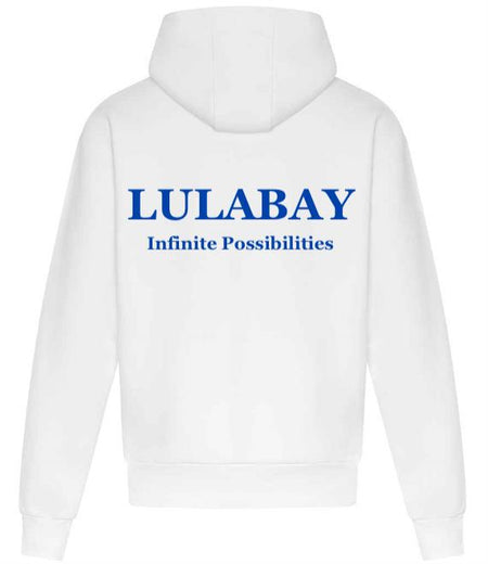Lulabay luxury branded hoodie | oversized branded hoodie for women | luxury flock logo hoodie