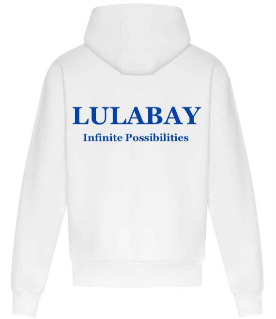 Lulabay luxury branded hoodie | oversized branded hoodie for women | luxury flock logo hoodie