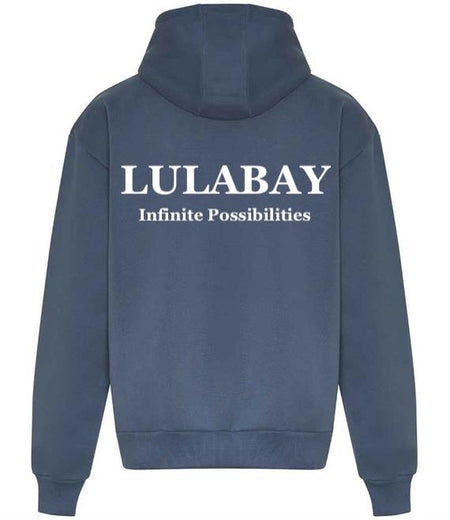 Lulabay luxury branded hoodie | oversized branded hoodie for women | luxury flock logo hoodie