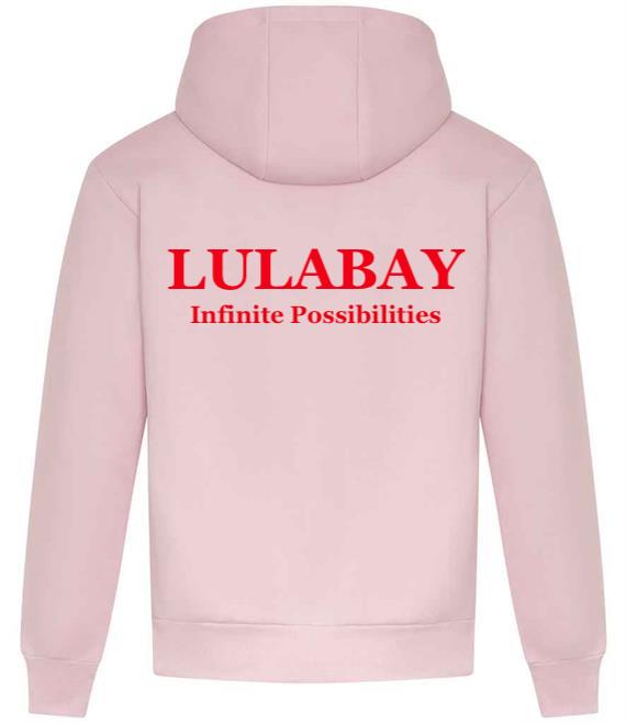 Lulabay luxury branded hoodie | oversized branded hoodie for women | luxury flock logo hoodie