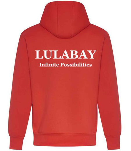 Lulabay luxury branded hoodie | oversized branded hoodie for women | luxury flock logo hoodie