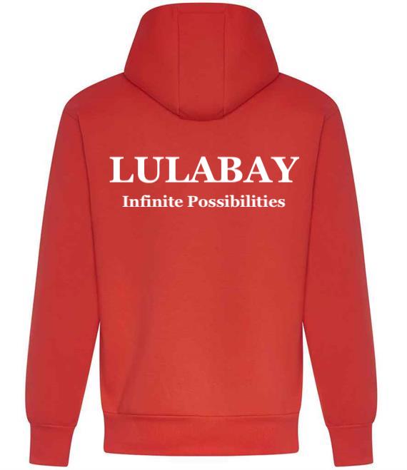 Lulabay luxury branded hoodie | oversized branded hoodie for women | luxury flock logo hoodie