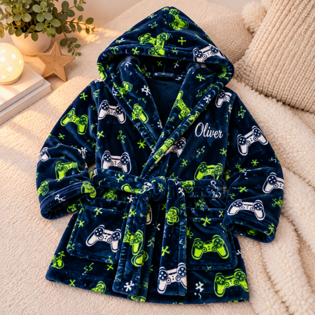 Pre-Order - Personalised Gamer Design Dressing Gown – Boys